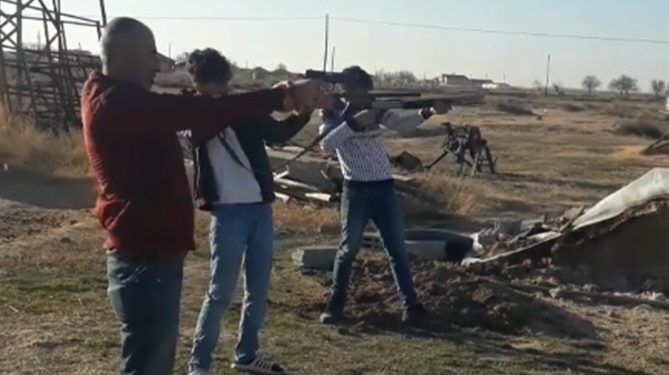 Oğullarına atış talimi yaptıran babaya gözaltı
