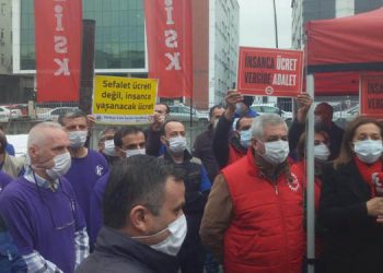 DİSK direnişin 100. gününde deri işçilerini ziyaret etti