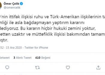 AKP Sözcüsü Çelik: ABD’nin yaptırım kararını reddediyoruz