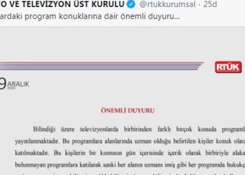 RTÜK şimdi de konuklara karıştı…
