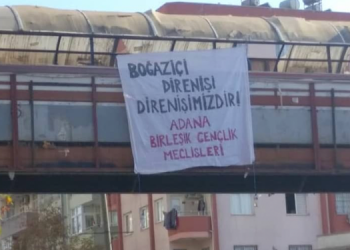 Boğaziçi öğrencilerine pankartlı destek