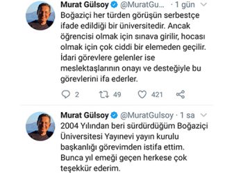 Boğaziçi Üniversitesi Yayınevi yayın kurulu başkanı istifa etti
