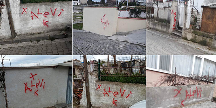 Alevilerin evlerinin işaretlenmesi protesto edildi Alevilerin evlerinin işaretlenmesi protesto edildi
