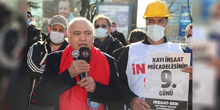 Kayı inşaat işçilerinin eylemi 9’uncu gününde Kayı inşaat işçilerinin eylemi 9’uncu gününde