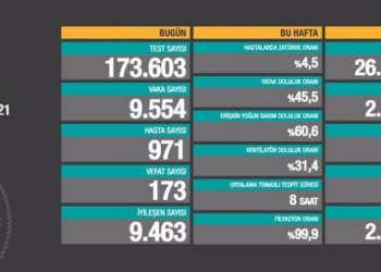 Kovid-19’dan 173 kişi daha hayatını kaybetti