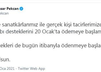 Bakan Pekcan: Kira destekleri bugün itibarıyla ödenmeye başlandı