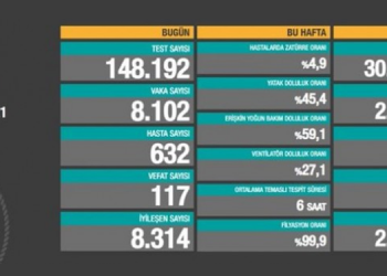 24 saatte 8 bin 102 yeni vaka tespit edildi