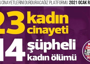 Ocak ayında 23 kadın katledildi