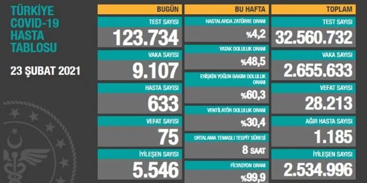Vaka sayıları artıyor: 24 saatte 9 bin 107 vaka Vaka sayıları artıyor: 24 saatte 9 bin 107 vaka