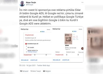Google Kürtçe reklamı reddetti