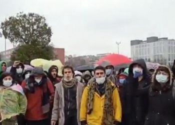 Adliye önünden seslenen öğrenciler: Gergerlioğlu’nun yanındayız