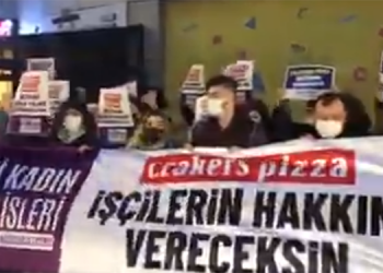 Crakers Pizza çalışanlarından basın açıklaması