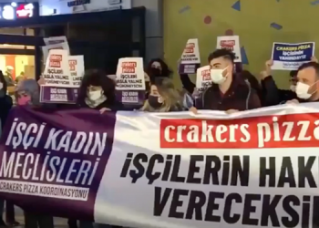 Crakers Pizza çalışanlarından basın açıklaması