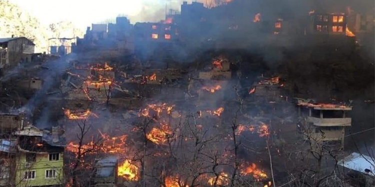 Artvin’de yangın tüm köyü sardı Artvin’de yangın tüm köyü sardı