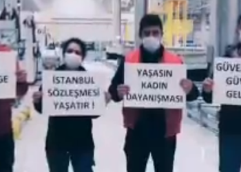 Renta fabrikasında İstanbul Sözleşmesi eylemi