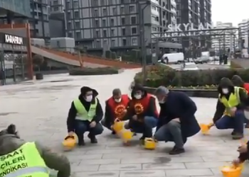 Skyland önünde gözaltı