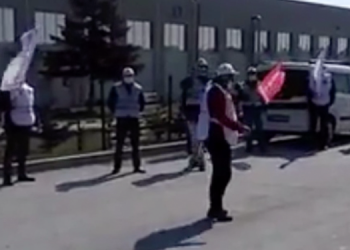 Bel Karper fabrikası önünde basın açıklaması