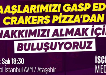 Crakers Pizza çalışanlarından eylem