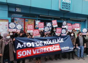 A101 işçilerinden eylem