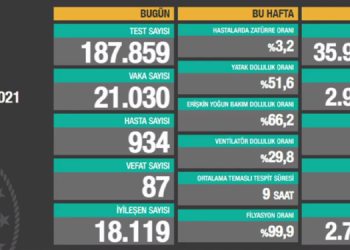 Kovid-19’dan 87 kişi daha hayatını kaybetti