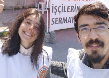 Direnişteki işçi ile sendika temsilcisine gözaltı