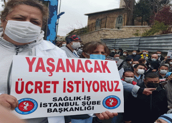 Cerrahpaşa’da sağlık emekçilerinden sefalet zammına tepki