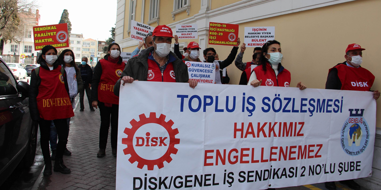 Belediye işçileri birkez daha taleplerini yineledi Belediye işçileri birkez daha taleplerini yineledi