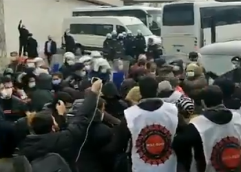 Migros işçilerine yeniden polis engeli