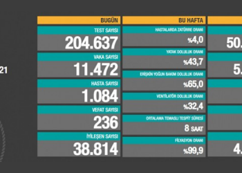 Koronadan 236 kişi daha hayatını kaybetti