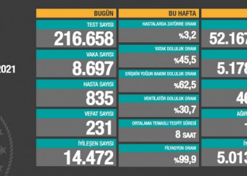 Koronavirüsten 231 kişi daha hayatını kaybetti