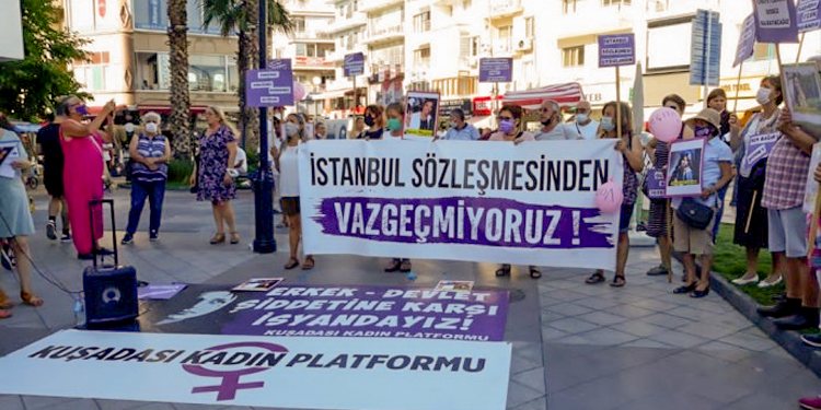 Aydın’da İstanbul Sözleşmesi eylemi Aydın’da İstanbul Sözleşmesi eylemi