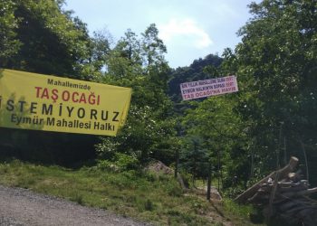 Köylülerden taşocağını incelemeye gelen heyete tepki