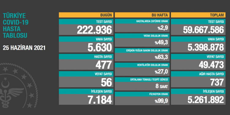 Koronadan 56 kişi daha hayatını kaybetti Koronadan 56 kişi daha hayatını kaybetti
