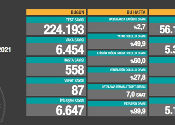 Covid-19’dan 87 yeni ölüm