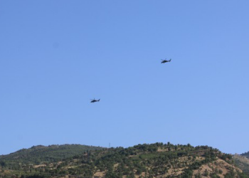 Besta’da helikopter atışıyla yangın