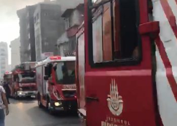 Şişli’de otomobil tamirhanesinde yangın