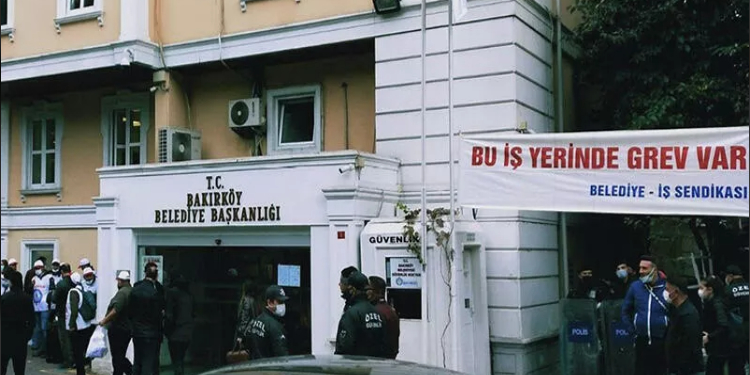 Bakırköy Belediyesi işçileri grevlerinin 14. gününde Bakırköy Belediyesi işçileri grevlerinin 14. gününde