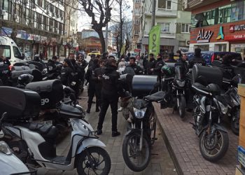 50 motokurye talepleri için iş bıraktı