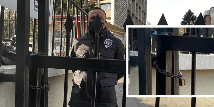 Kılıçdaroğlu’nun ziyareti öncesi MEB’in kapısına kilit vuruldu Kılıçdaroğlu’nun ziyareti öncesi MEB’in kapısına kilit vuruldu