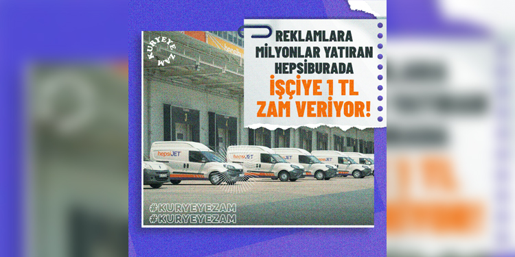 1 liralık zammı kabul etmeyen Hepsijet çalışanları işsiz bırakıldı 1 liralık zammı kabul etmeyen Hepsijet çalışanları işsiz bırakıldı