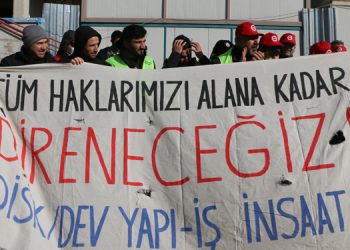 Finans Merkezi Şantiyesi işçileri eylemde