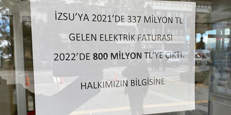 İZSU’ya 800 milyon elektrik faturası İZSU’ya 800 milyon elektrik faturası