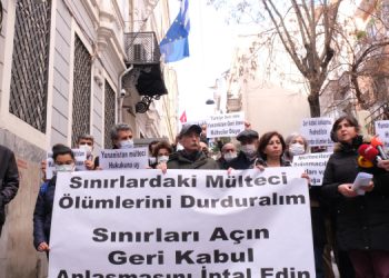 Konsolosluk önünde protesto: Geri kabul anlaşmaları iptal edilsin