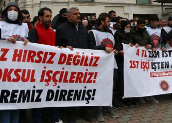 TÜSİAD önünde işçi eylemi