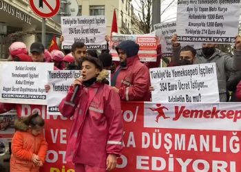 Yemeksepeti işçileri Almanya Başkonsolosluğu önünde eylem yaptı