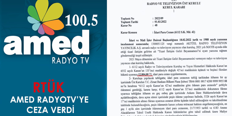 RTÜK’ten Amed Radyo’ya para cezası RTÜK’ten Amed Radyo’ya para cezası