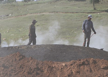 Mangal kömürü için 17 saat çalışıyorlar
