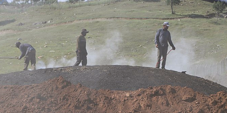 Mangal kömürü için 17 saat çalışıyorlar Mangal kömürü için 17 saat çalışıyorlar