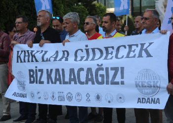 Adana’da KESK eyleminde tutuklamalara tepki