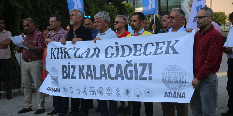 Adana’da KESK eyleminde tutuklamalara tepki Adana’da KESK eyleminde tutuklamalara tepki